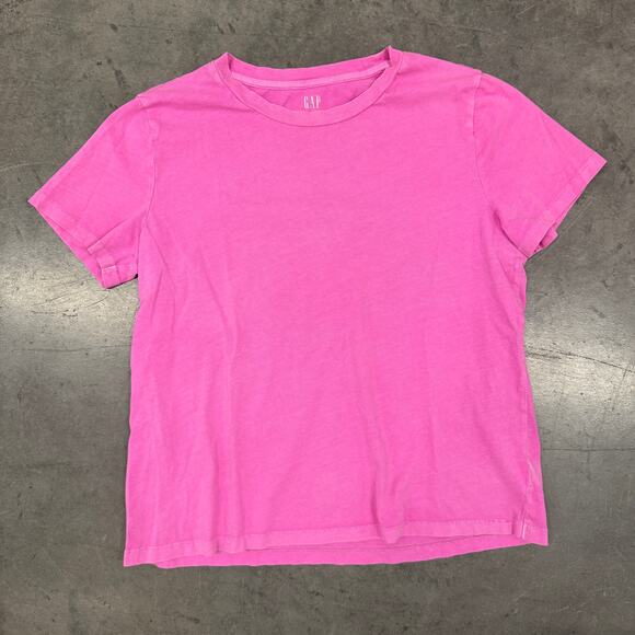 Vintage Y2k Gap Viral Pink Short Sleeve Casual Essentials Cotton Tee Shirt L - Picture 1 of 5